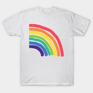 Colorful Rainbow Right Half Graphic T-Shirt